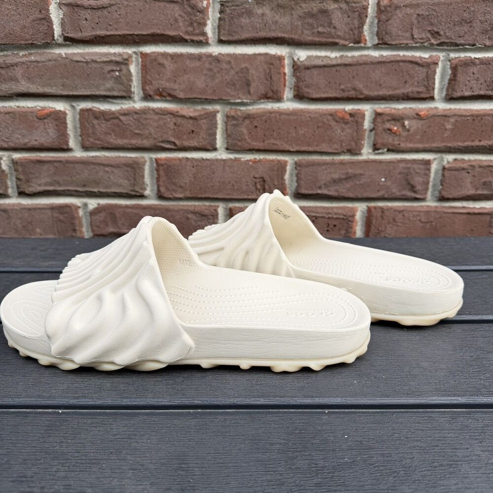 Crocs x Salehe Bembury Saru Slide Men’s 12 Cream Bone White Slip On Sandals EUC